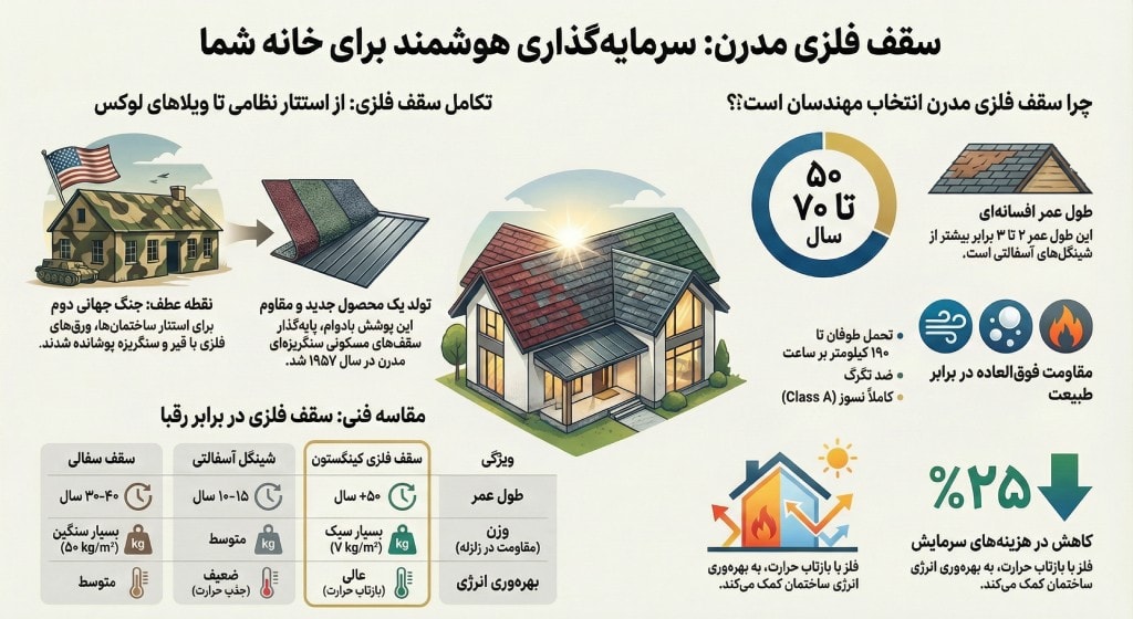 راهنمای تصویری سقف فلزی