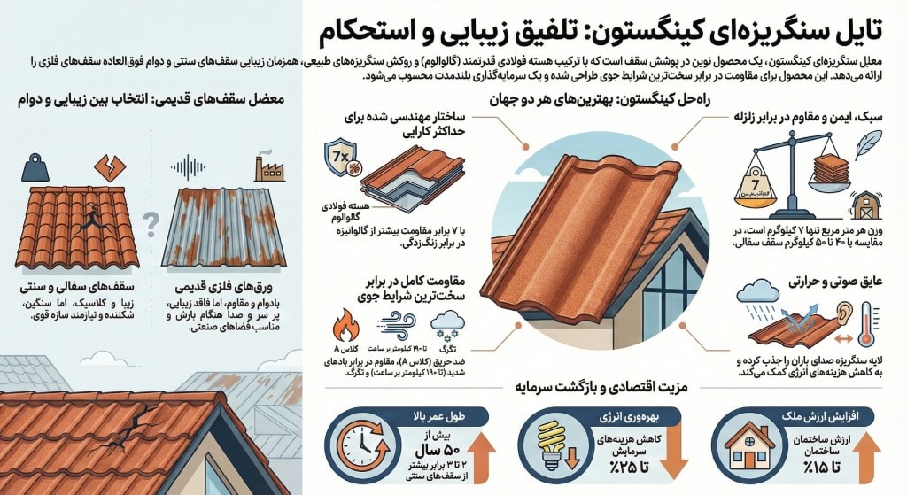 راهنمای تصویری تایل سنگریزهای کینگستون