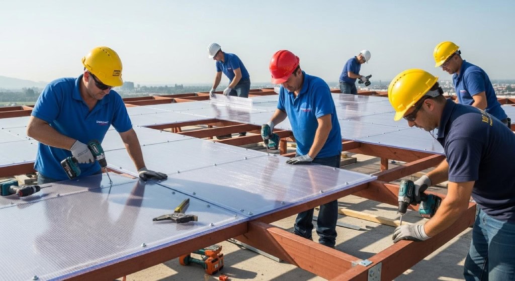 نصب و اجرای سقف پلی کربنات
