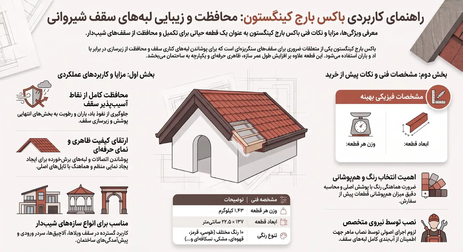 خرید باکس بارج سنگریزه سقف شیروانی کینگستون