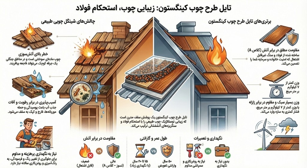 راهنمای تصویری تایل طرح چوب کینگستون