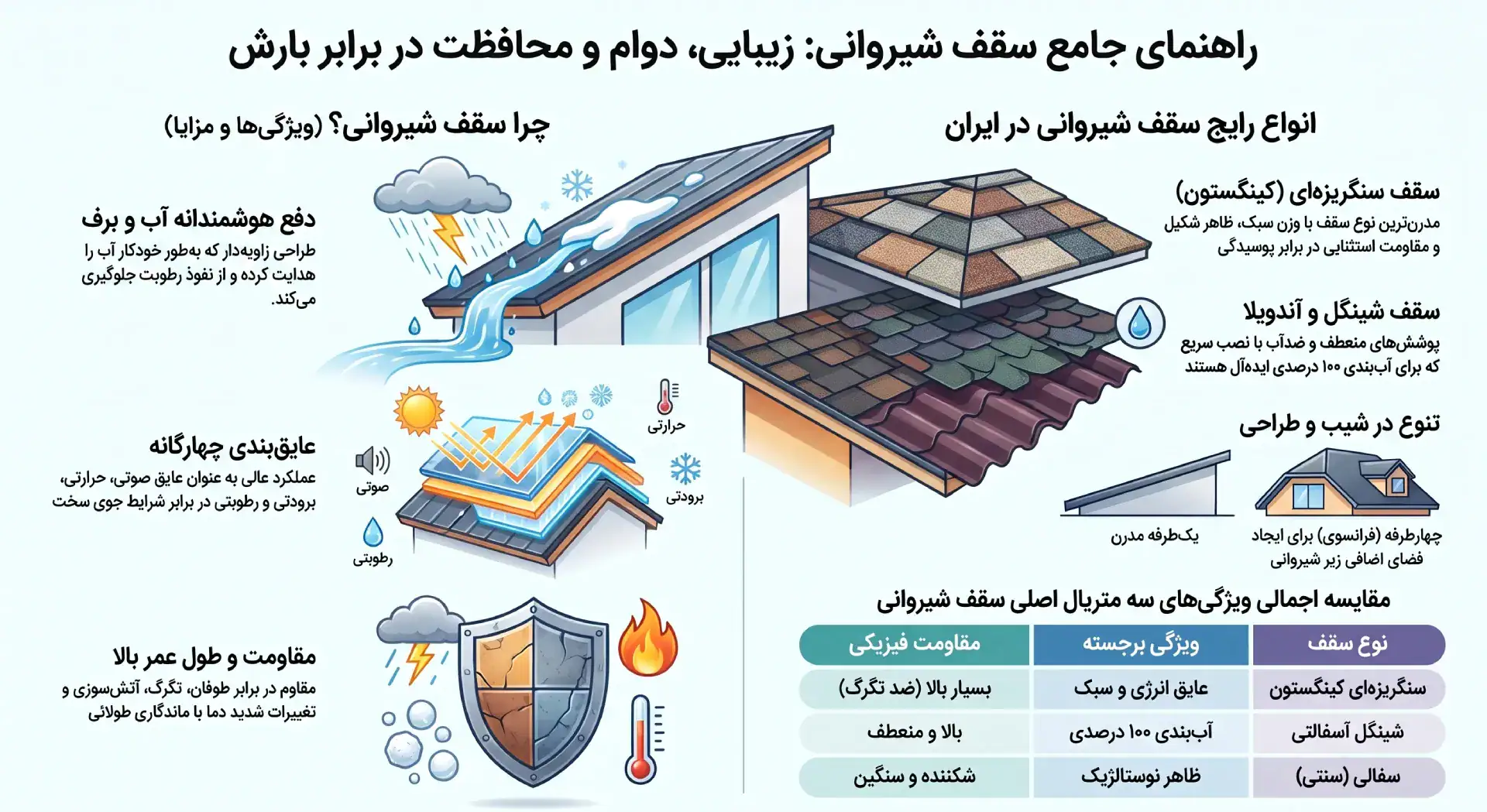 اینفورگرافیک سقف شیروانی