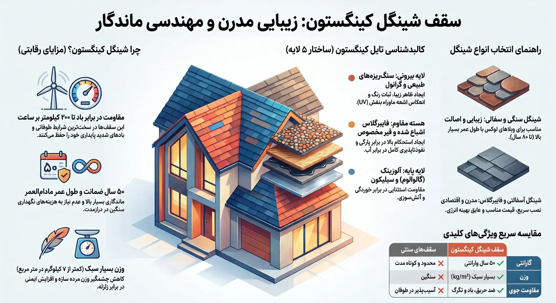 اینفوگرافیک سقف شینگل
